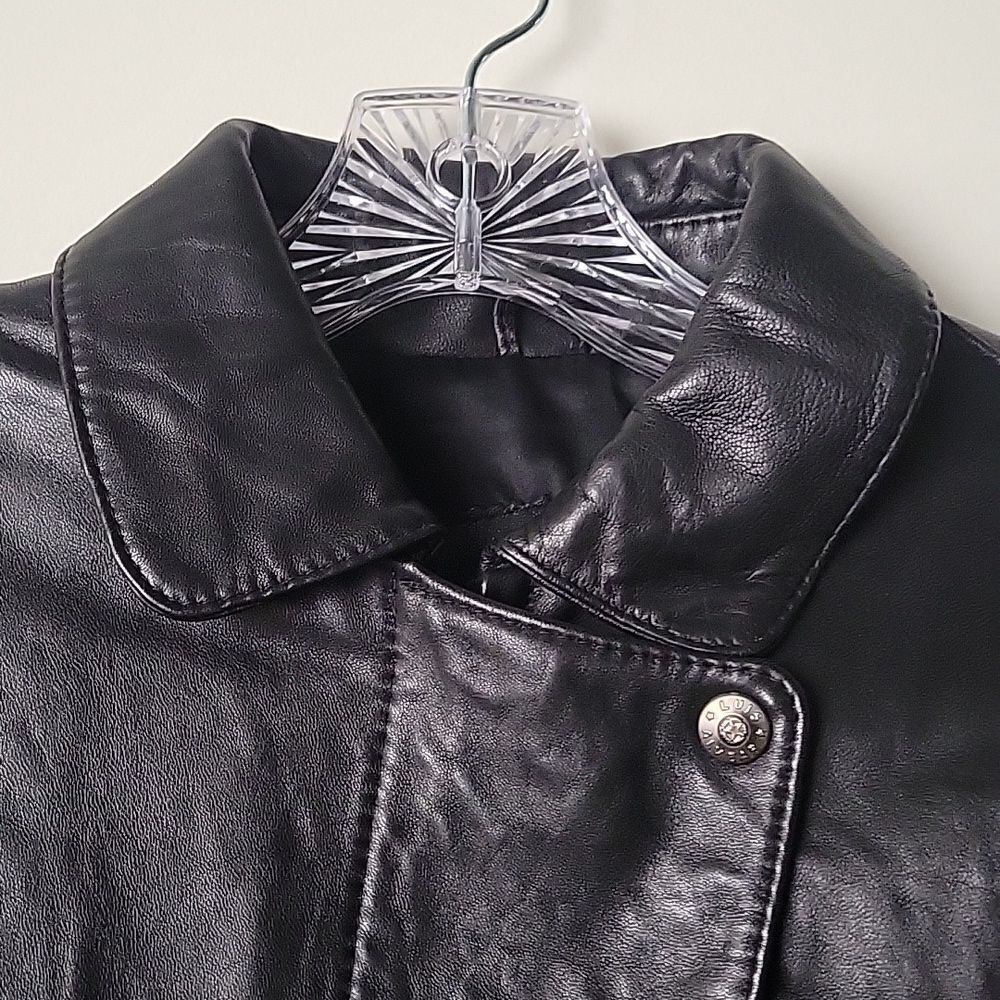 VTG Luis Alvear Womens P XS 80s  Leather Black Bomber Moto Biker Jacket Coat New - Picture 4 of 15